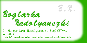 boglarka nadolyanszki business card